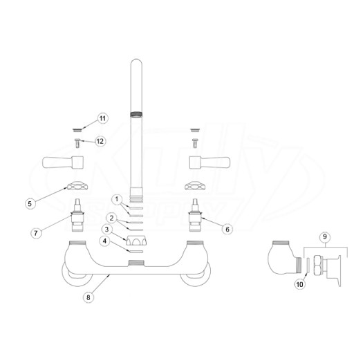 Zurn Z842 Gooseneck Faucet Parts Breakdown 