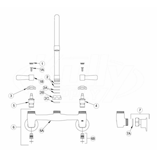 Zurn Z843 Gooseneck Faucet Parts Breakdown 