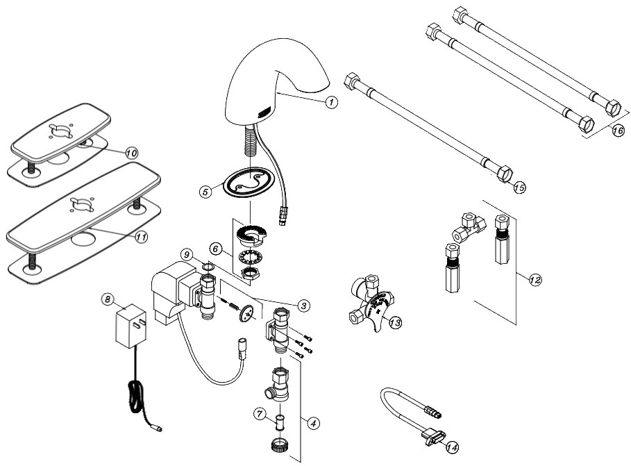 Zurn Z6930-XL AquaSense Faucet Parts Breakdown
