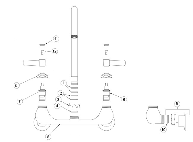 Zurn Z842 Gooseneck Faucet Parts Breakdown 