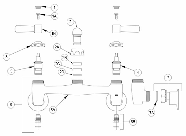 Zurn Z843 Swing Spout Faucet Parts Breakdown 