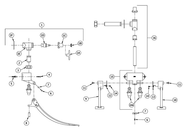 Zurn Z85500-VC-WM Double Foot Pedal Valve Parts Breakdown