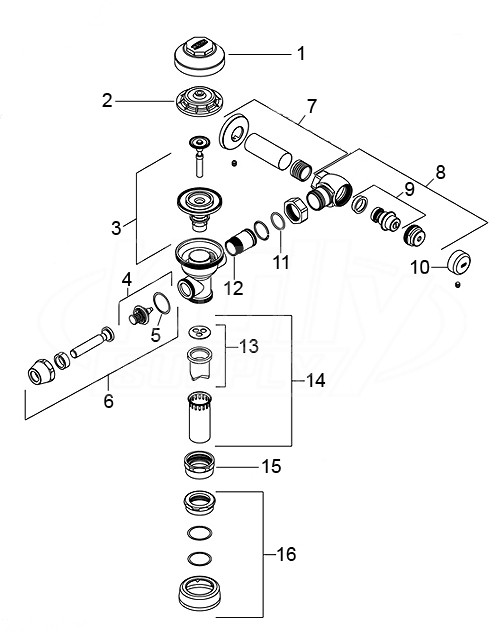 Zurn AquaVantage AV Flush Valve Parts Breakdown | ZurnProducts.com