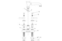 Zurn Z812 4" Centerset Faucet (Vacuum Breaker Spouts) Parts Breakdown